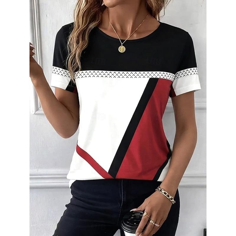 

Women s T Shirt Print Abstract Vintage Short Sleeve Long Sleeve Crew Neck Round Neck Regular Tops S