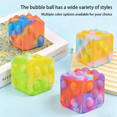 New Children'S Puzzle Kneading And Rodent Killing Pioneer 3D Decompression Square Food Grade Silicone Bubble Decompression Ball