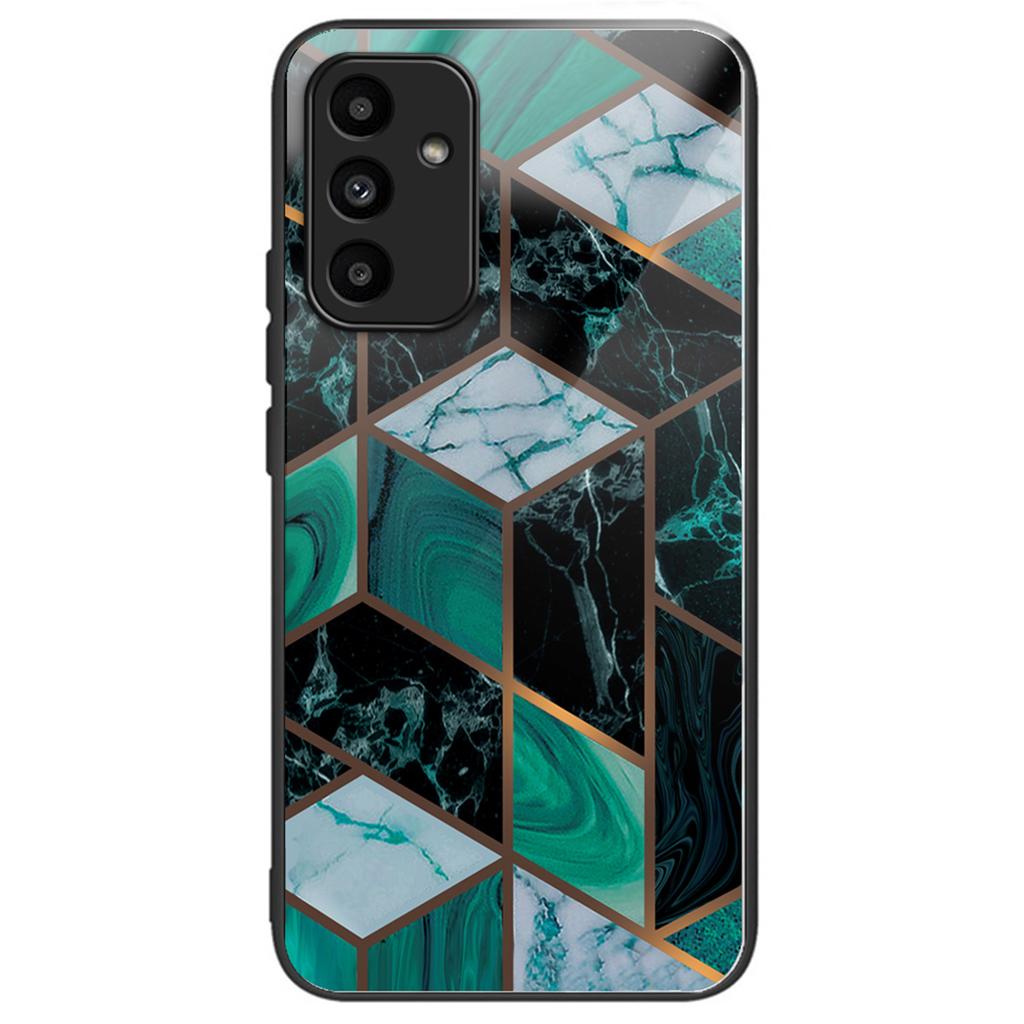 For Samsung Galaxy A15 4G/5G Tempered Glass Case Shock Protective Phone Cover Marble Pattern