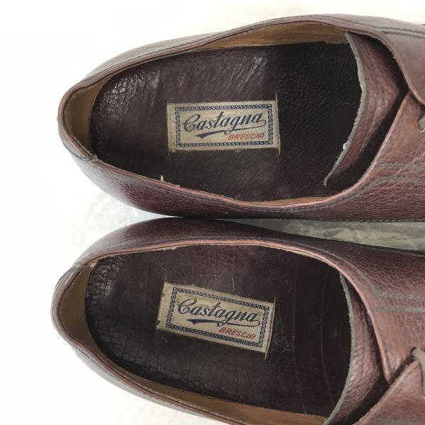 70s-80s? Italy/Europe Vintage/Castagna BRESCIA/Leather Straight Tip Shoes/6/24.5/Brown/BROWN/Dress Shoes(USED)