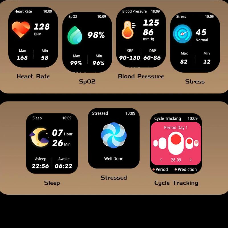 2025 Nové chytré hodinky 2,02 palce Bluetooth hovory Sportovní fitness náramek Monitor srdečního tepu 1ATM Vodotěsné Pánské Dámské Chytré hodinky