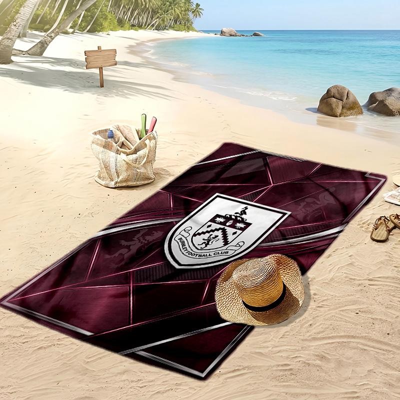 Asciugamano da Spiaggia con Stampa Calcio Burnley, Asciugamano Grande Morbido ad Asciugatura Rapida per Spiaggia Campeggio Nuoto