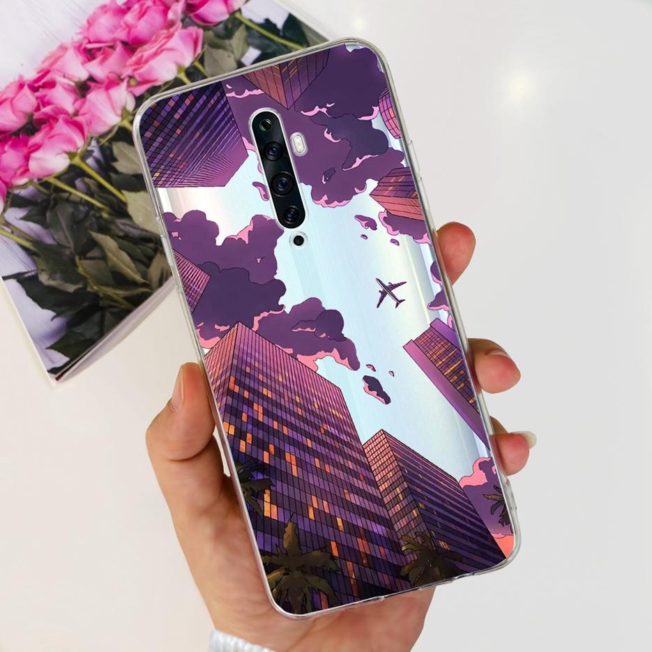 For Oppo Reno 2 2F 2Z Case Luxury Painted Cover Clear Silicone Phone Case For Oppo Reno2 F Reno 2Z Reno2 Reno2F Reno2Z Soft Bags