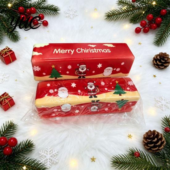 Slow Rebound Squeeze Toys Christmas Theme Butter Toy, Rising Fidget Stick Sensory Soft Cube Toy for Adults, Stress Relief Home Office Travel