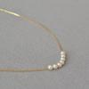 Japanese-Korean Mini High-Gloss Genuine Pearl Necklace: Gold-Plated Brass, Delicate Clavicle Chain for Women.