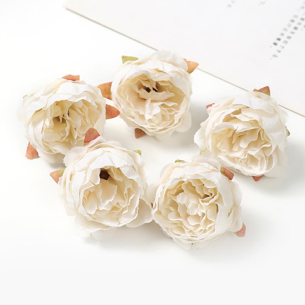 

5/10Pcs Peony Artificial Flowers 4.5cm Silk Fake Flower for Home Room Decor Garden Wedding Decoration Bride DIY Wreath Accessory 5PCs