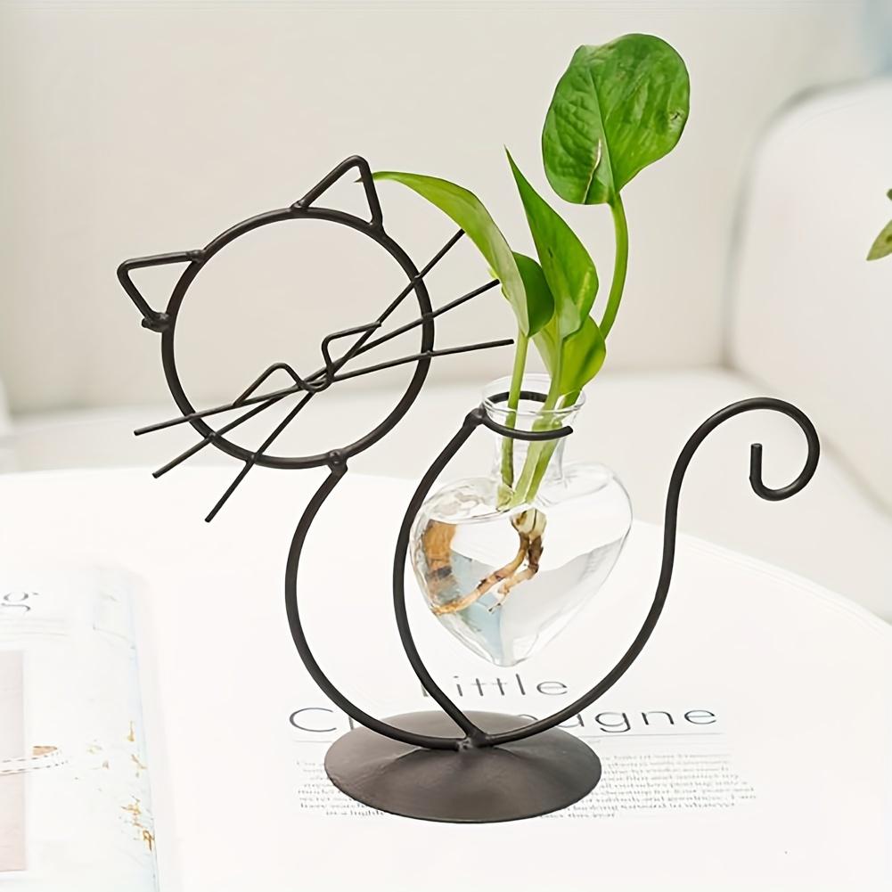 Simple cat iron flower pot hydroponic flower vase creative home living room restaurant table decoration creative ornaments