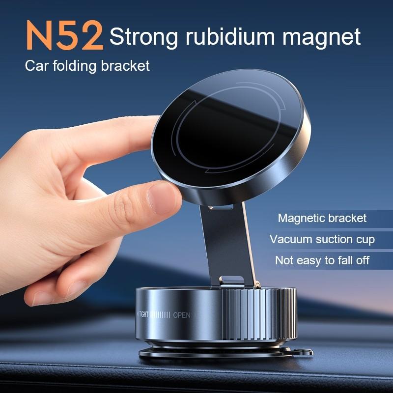 Intelligent 360 ° Rotatable Vacuum Car Phone Holder Foldable Magnetic Vacuum Adsorption Car Bracket Universal Folding Holder