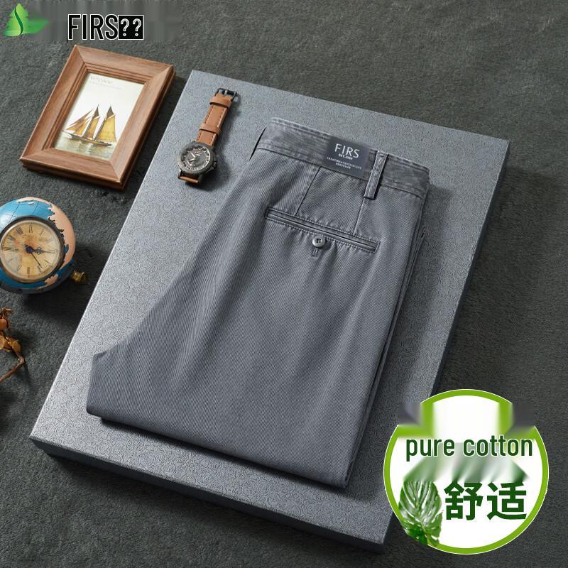 FIRS Men s Thickened 100% Cotton Loose Straight-Leg Casual Pants 30