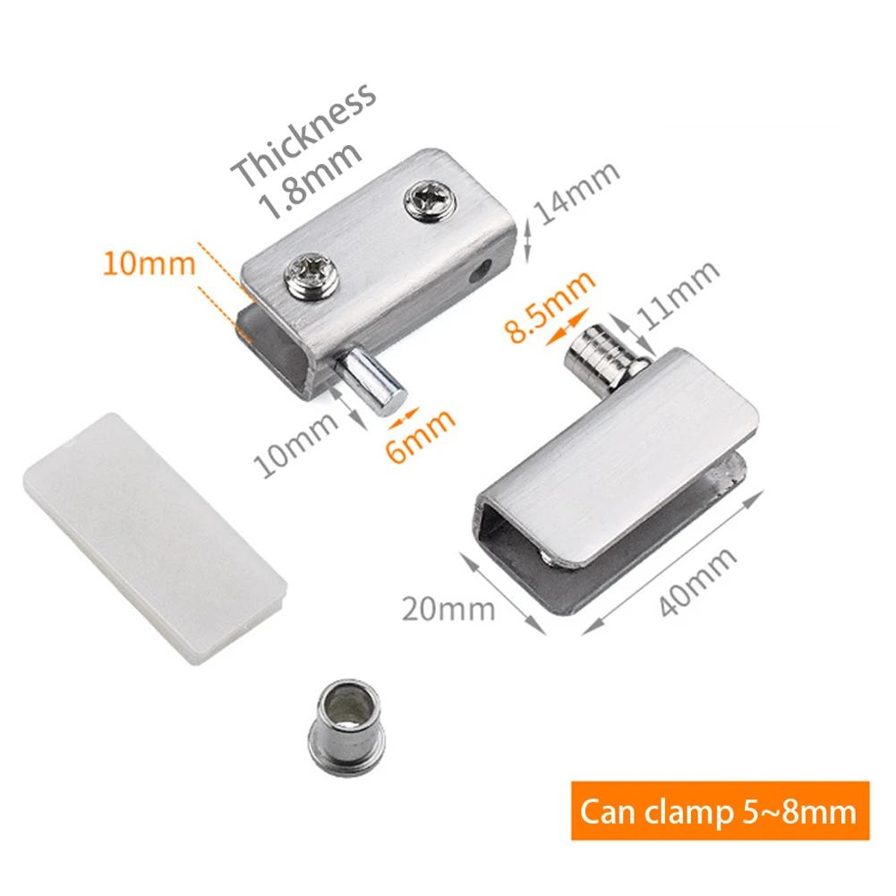 

1 Pair Hinge Hinged Door Up And Down Swivel & Rubber Pad For Cabinet Door For Showcase Door Hinged Cabinet Door срібний