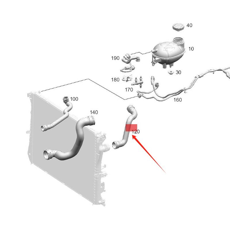 A2055016384 High Quality Water Radiator Left Coolant Hose For Mercedes Benz W205 2014- C Class OEM 2055016384