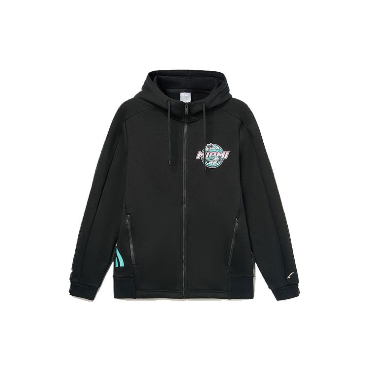 Li-Ning Men s Basketball Series Full-Zip Hooded Sweatshirt Black AWDR715-1 XL