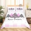 Pink Plaid Christmas Tree Three-Piece Quilt Cover 3D Digital Printing Bedding Set Bed Cover