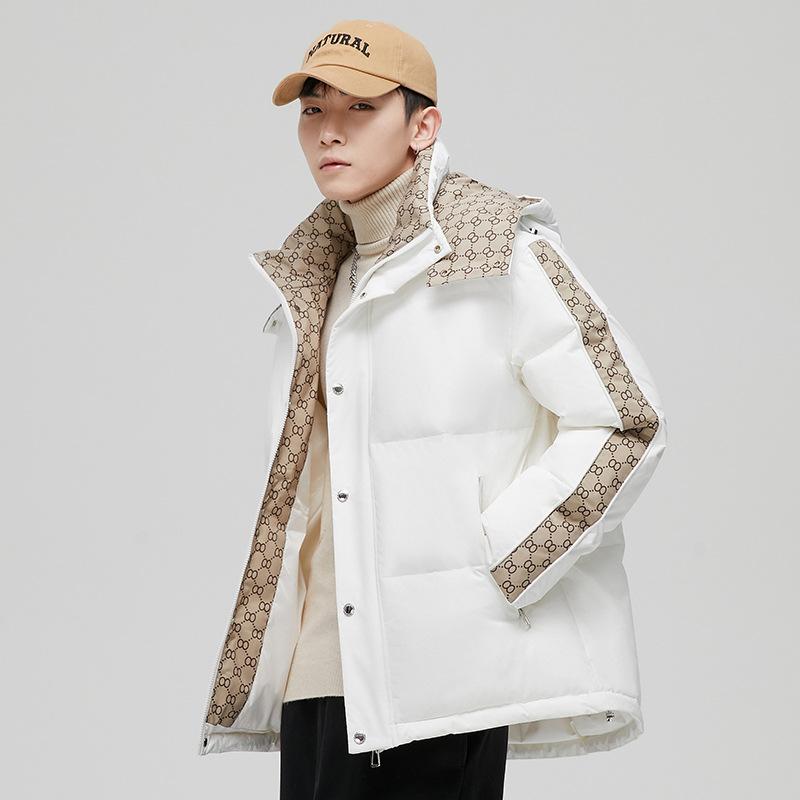 

Мужской пуховик, модный бренд для пар, зимний новый пуховик с капюшоном на белом утином пуху, теплая зимняя повседневная мужская одежда 3XL