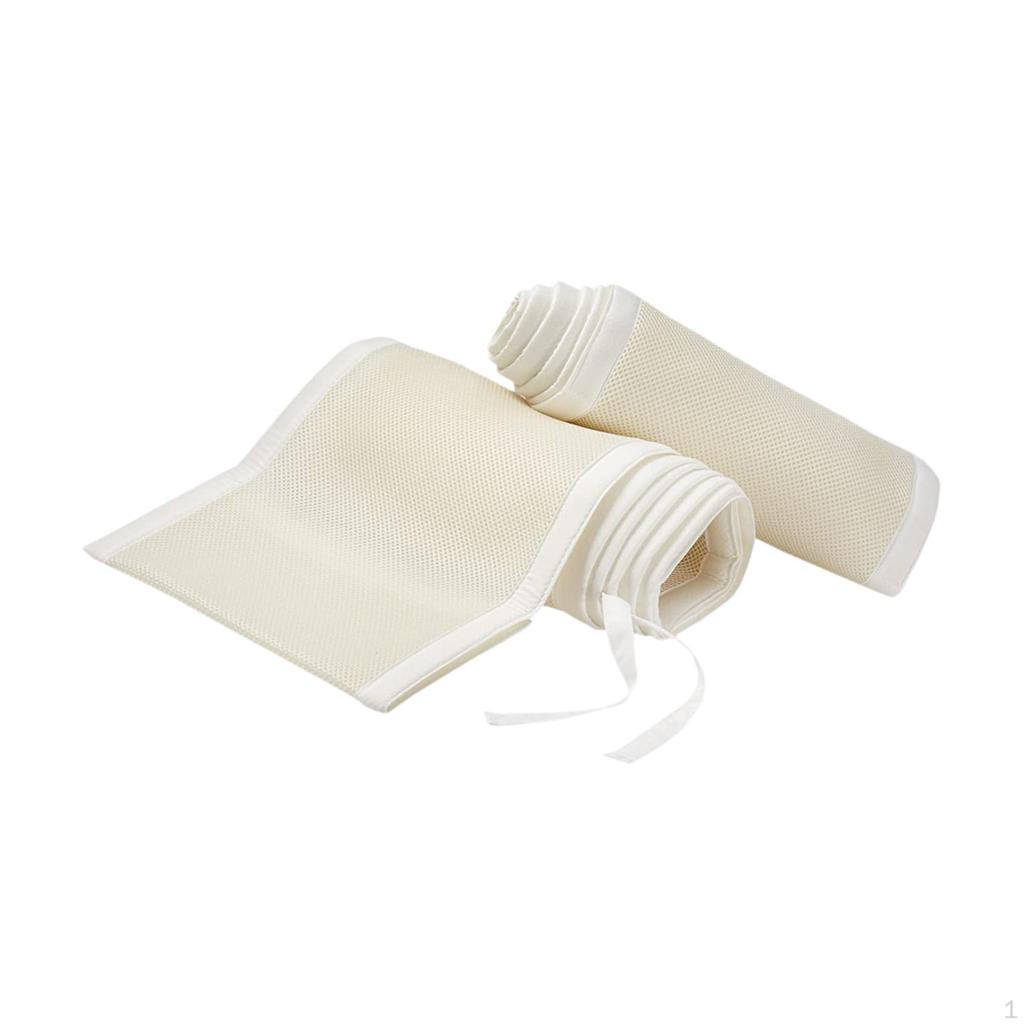 Baby Breathable Mesh Liner Bed Guard Supplies for Full Size Crib Protective Blue
