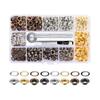 LeTradeJP Leather Craft Tools Eyelet Kit Drilling Tool Parts DIY Handmade 4 Colors 400 Sets Double Sided Eyelet Kit Bottom Stud Driving Tool Set 5mm