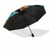 1pc Snake Jungle Automatic Open/close Folding Compact Umbrella, 8-Rib Sturdy Canopy, Lightweight Portable, Everyday Use, Gift, Outdoor Umbrella, Trave