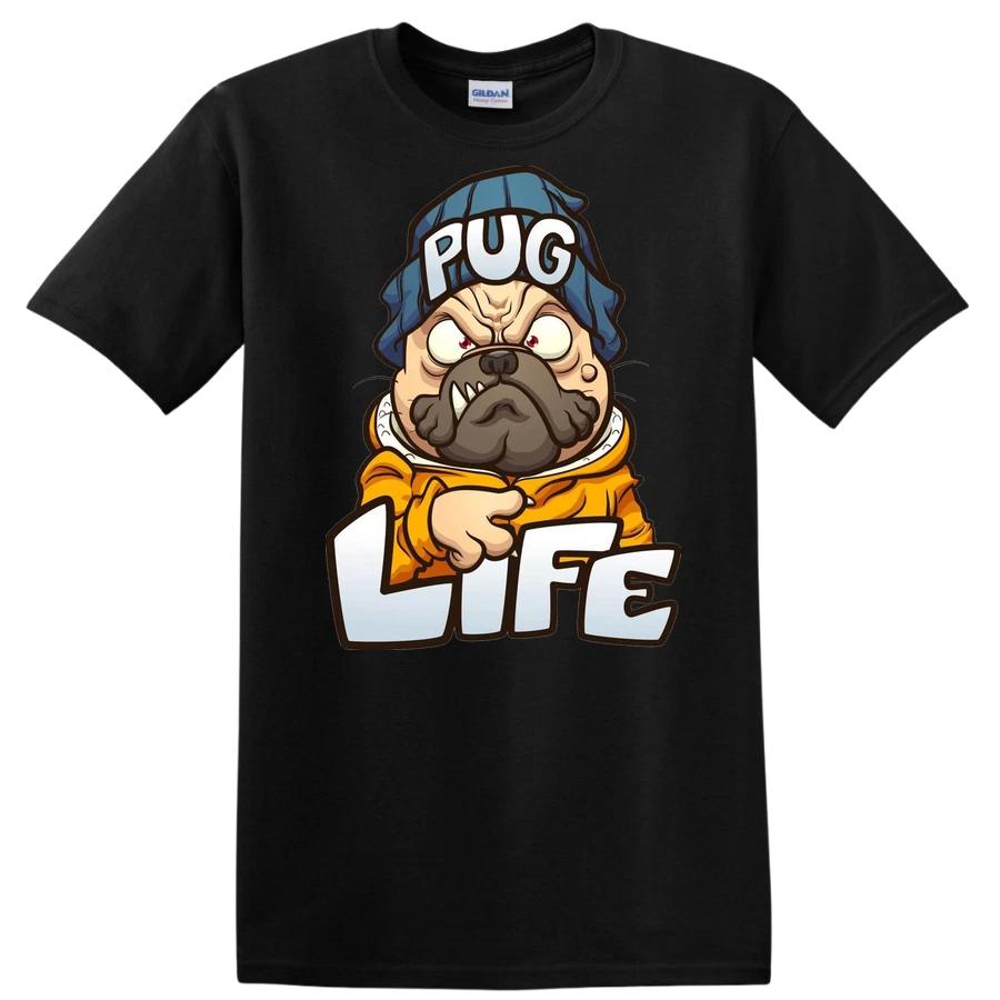 Pug Life Cartoon T Shirt Funny Dog Graphic Tee for Pet Lovers M