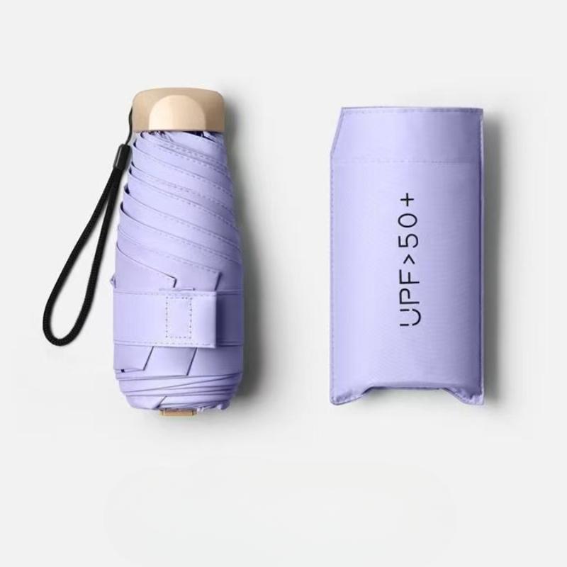 

Открытый мини-зонт от солнца с защитой от ультрафиолета, сверхлегкий складной пятикратный зонт, зонт от солнца фиолетовый