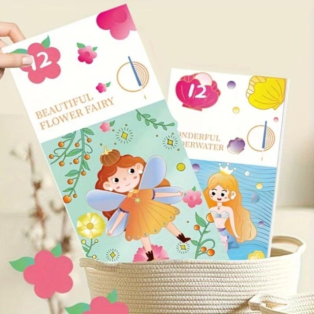 With Painting Brush Watercolor Coloring Book 12 Pages Mini Paint Pad  Children