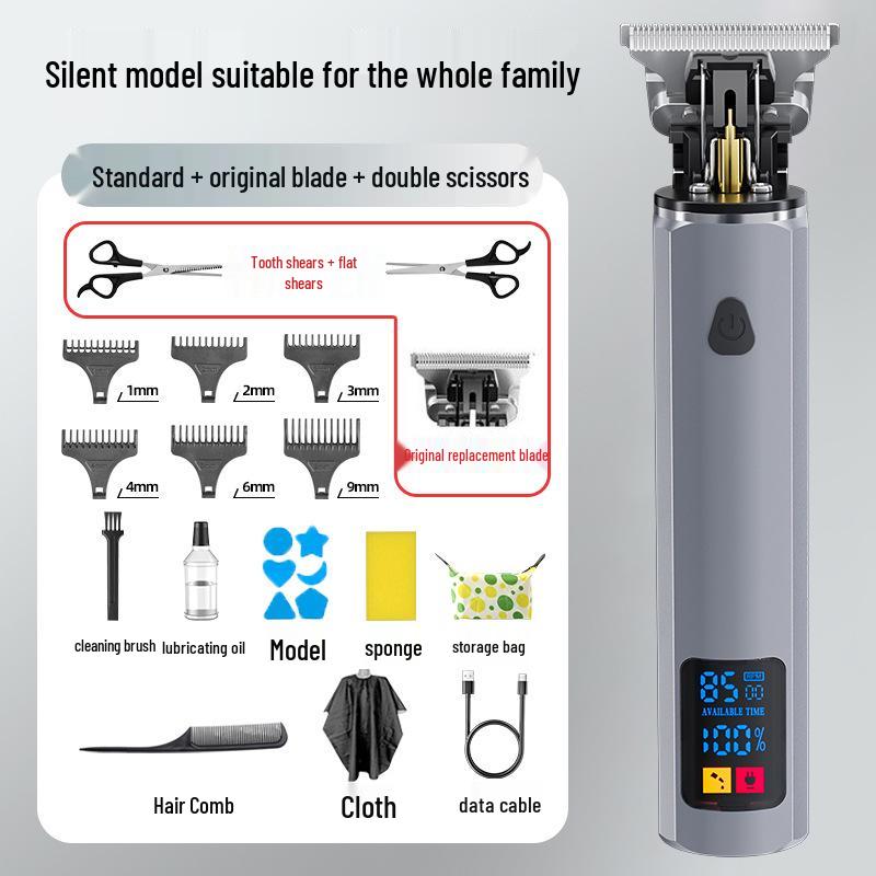 Waterproof Professional Hair Clipper: Quick Charge, Oil Head, Bald Head, Home Hairdressing Trimmer.