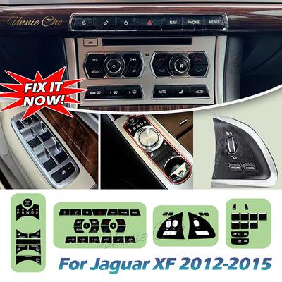 For Jaguar XF Accessories Upgrades Black Button Trim Cover for Climate AC Switch Car Interior Refurbishment Kit for X250 Gear