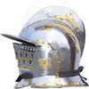 Burgonet Helmet with Visor for LARP SCA In 14 Gauge Mild Steel with Brass