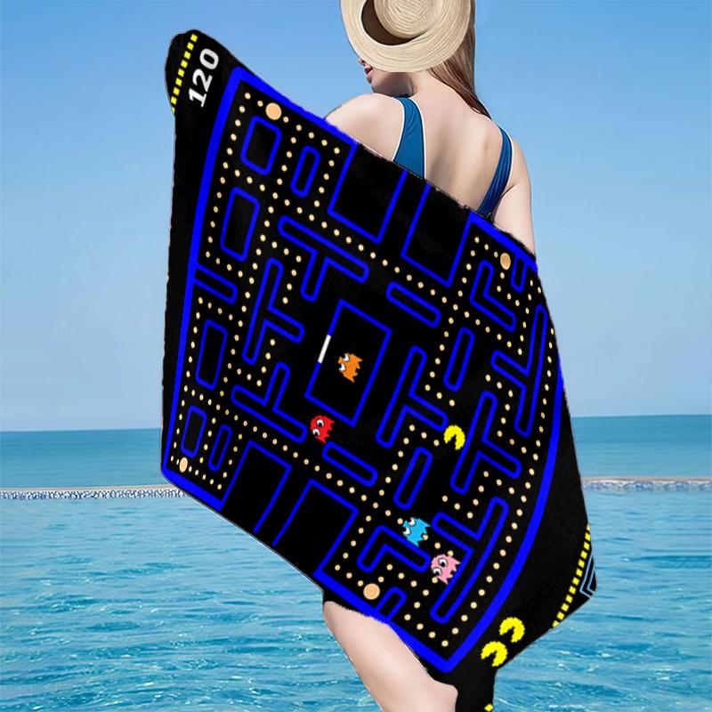 Pac game Adventure Beach Towel, Super Soft Microfiber, Gift for Her/Him, Birthday, for Pool, Beach, Travel, Home Decor Fan gifts