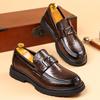Men's shoes 2025 summer new high-end heightened British style business leather shoes men's simple one-pedal work shoes