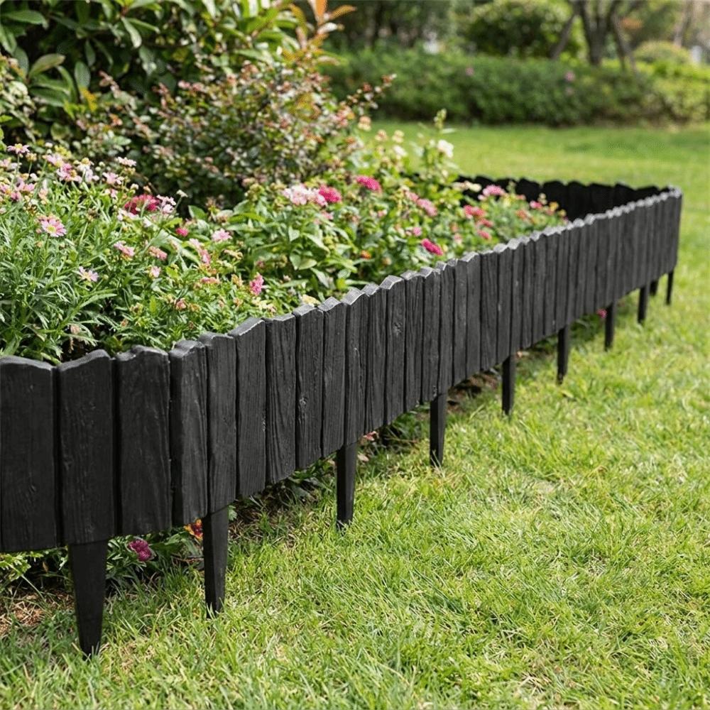 3pcs Imitation Stone Texture Garden Edging Border Interlocking Design Landscape Barrier  Walkway