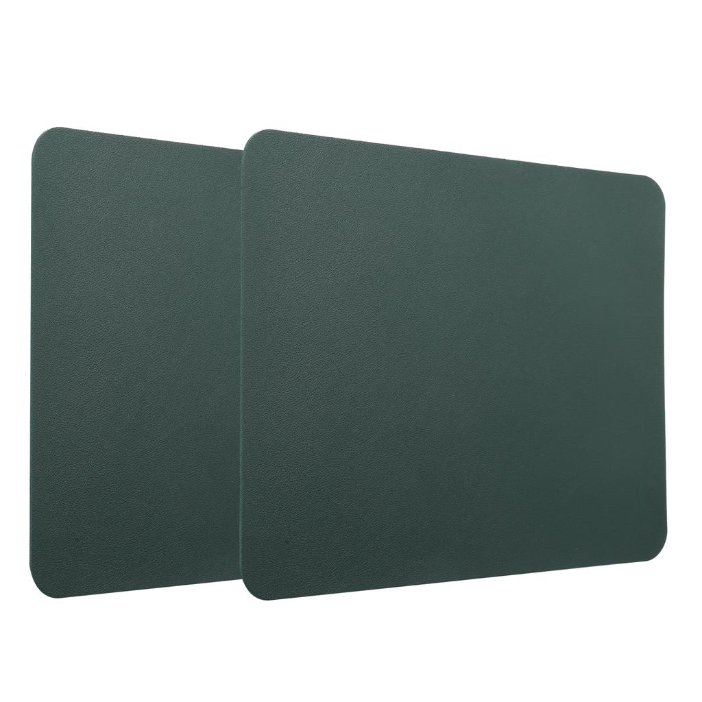 2Pcs Mouse Pad PVC Leather Waterproof Desk Mat Office Home Mice Protector 27x21cmBlack Green