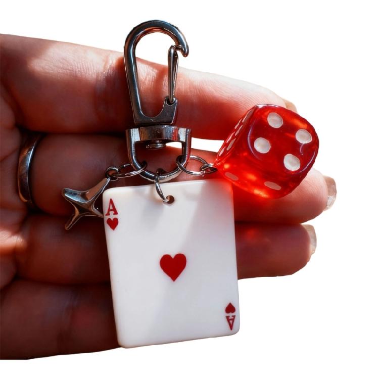 

Компактный Мульти-Шарм Брелок-Подвеска для Покера и Игр Декорация для Повседневной Сумки Аксессуары Разноцветный красный