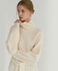 LEI AVERY Merino Wool Belted High-Neck Rib Knit (Ivory)