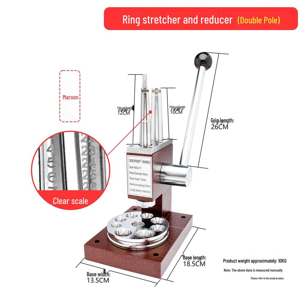 Manual Double/Single Rod Ring Expander and Reducer Tool for Jewelry Crafting