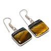Natural Tiger Eye Gemstone Handmade 925 Sterling Silver Jewelry Earring 1.26" AE-13663