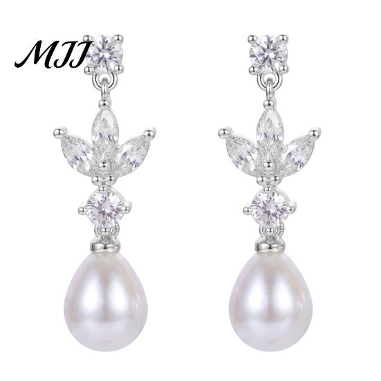 Lightweight Earrings 1 Pair Drop Imitation Pearl Cubic Zirconia Camellia Versatile Design Pendant Bridal Wedding Jewelry Gift Women белый