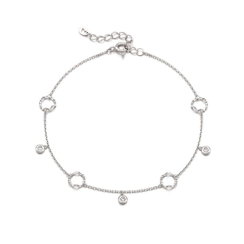 

Tirr Lirr Wavy Peony Silver White Anklet TASSVW11765M single type