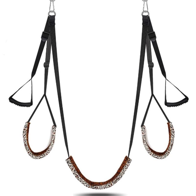 Upgraded SM Leopard Print Swing for Adults - Doorway Sex Seat Toy