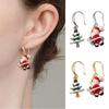 Christmas Cartoon Santa Claus Earrings With Shining Snow Details Premium Alloy Accessories For Women Teens