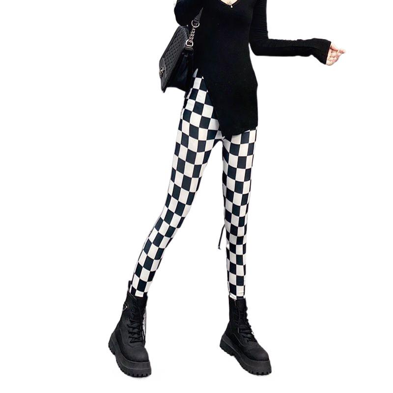2025 Plaid High-Waist Stretchy Skinny Leggings for Women - Trendy Outerwear