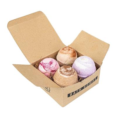 Set Aromatherapie-Badebomben: Rose, Lavendel, Vanille und Kaffee (4 x 60 g), Aromatische Badebomben