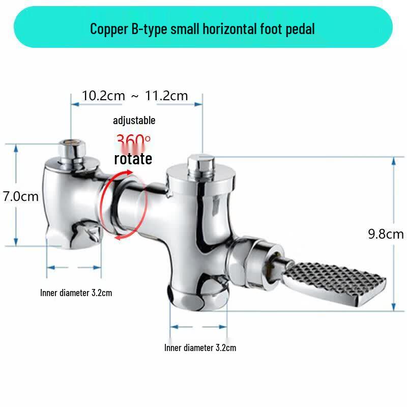 Squat Toilet Horizontal Foot Pedal Flush Valve