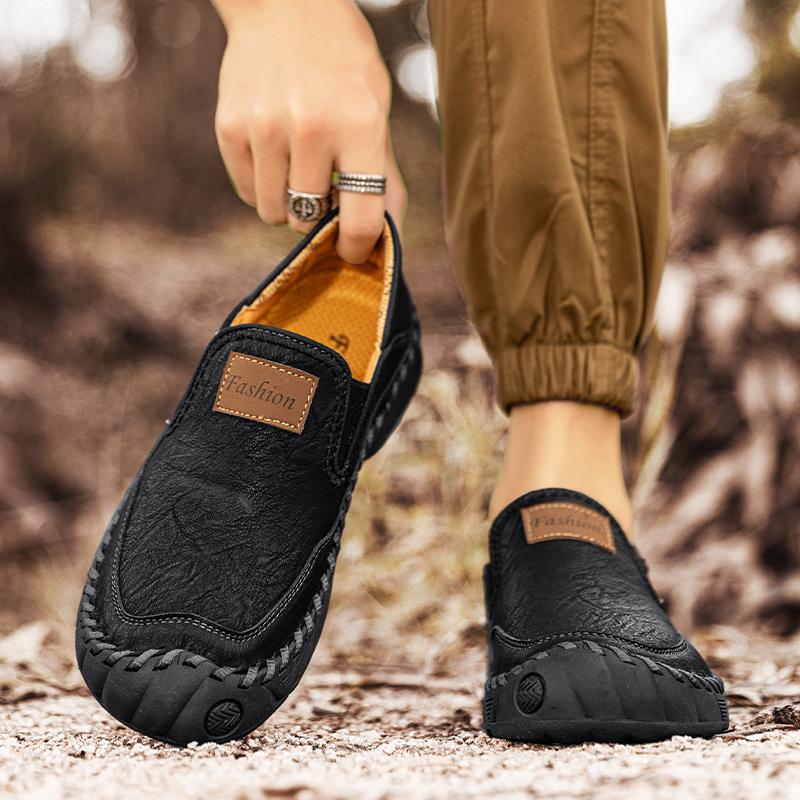 38-48 Spring/Autumn Men's Handmade Retro Leisure Shoes Large Size  Casual Shoes Leather Rubber Bottom Handmade Car Men's Leather  Boots