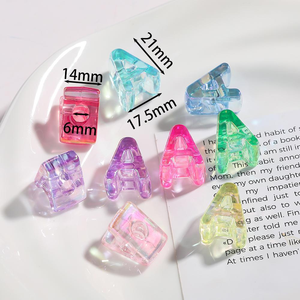 

5pcs Transparent Acrylic Letter Beads Random Mixed A-Z Alphabet Spacer Beads for DIY Bracelet Necklace Jewelry Making Findings