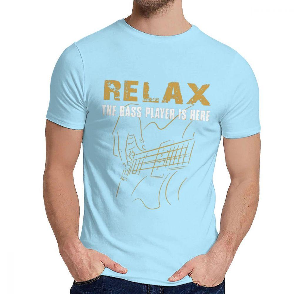 Unisex T Shirt The Bass Player Is Here Electric Guitars Music Tops 100 Cotton Fashion