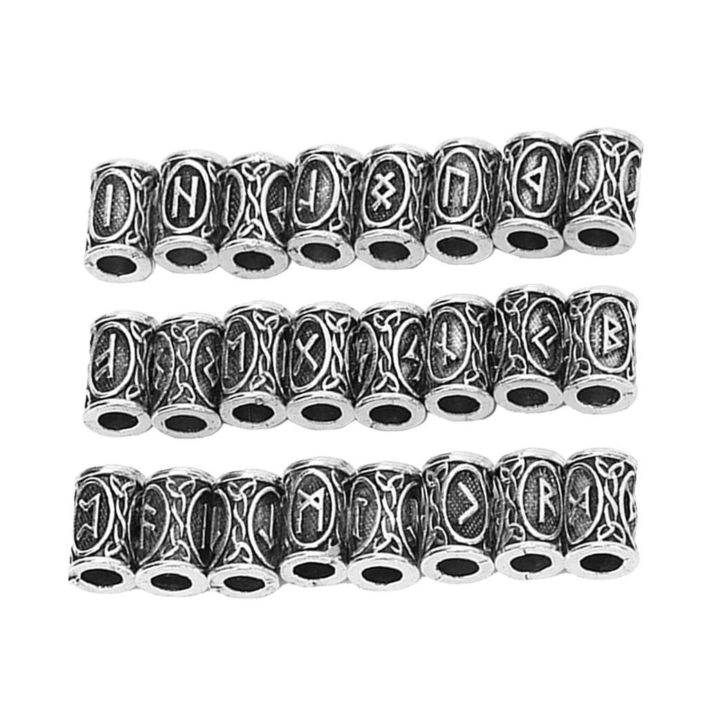 24pcs Hair Beard Beads Alloy Unique Patterns Vintage Hair Braiding Beads Dreadlocks Accessories