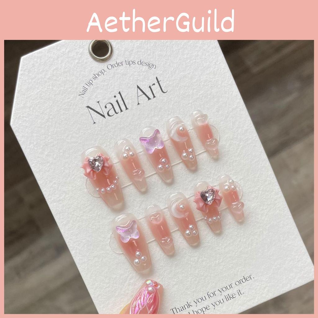 Handmade Wholesale Heart-throbbing Butterfly Nail Stickers In Jelly Gel Xs S M L Sizes