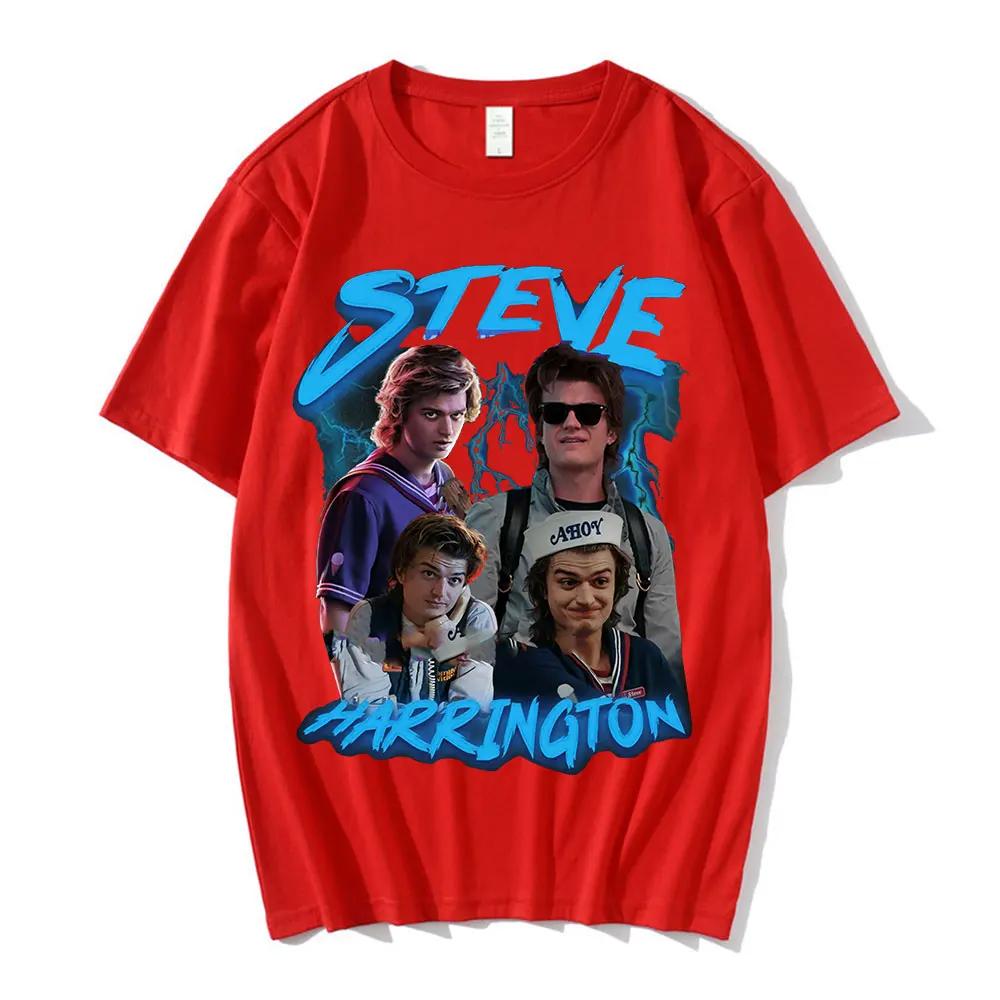 Steve Harrington T-shirts Men's Harajuku Graphics Print T-shirt Short Sleeve Pure Cotton Oversize Streetwear Unisex T Shirt