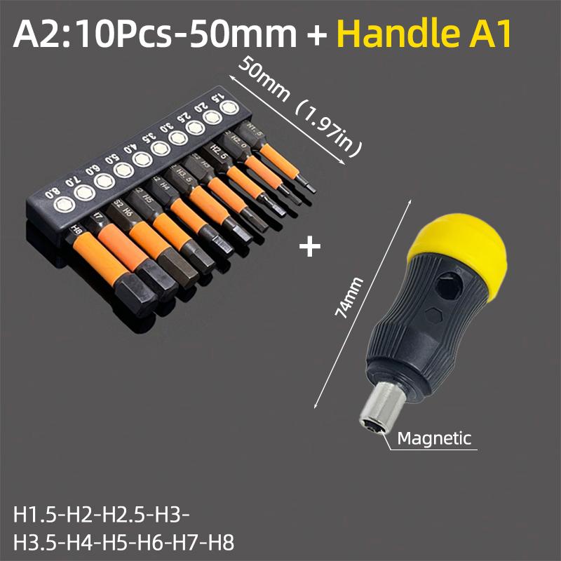 50/100mm Sechskant Schraubendreher Bit Set Metrisch Zoll Magnetisch S2 1/4" Sechskant Inbusschlüssel Bohrer Ratsche Handwerkzeuge
