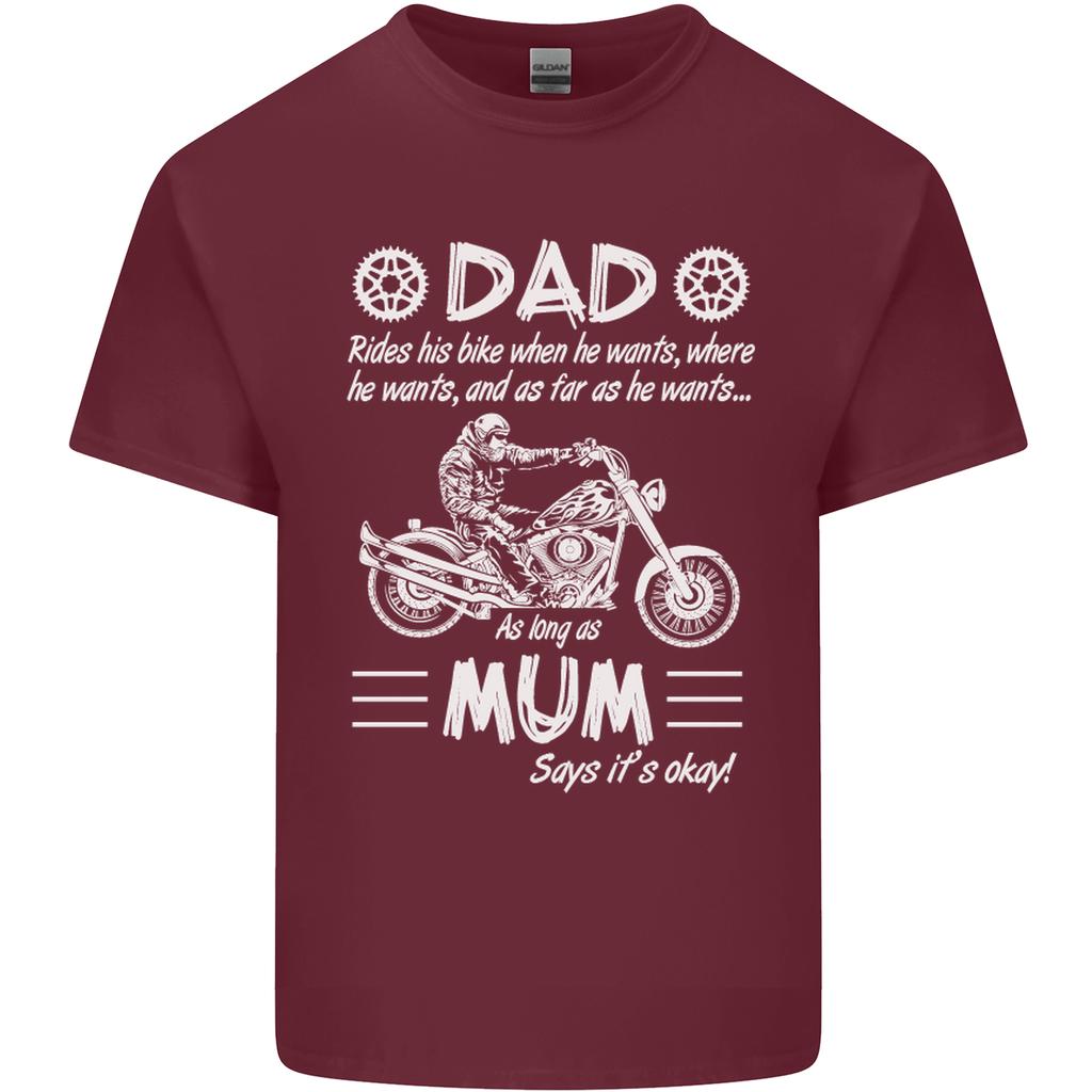Dad Mum Biker Motorcycle Motorbike Funny Unisexs Light Cotton TShirt